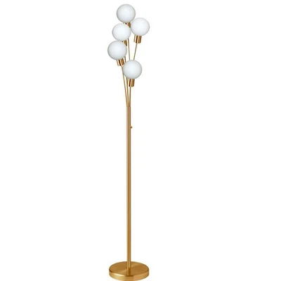 Dainolite - One Light Adjustable Floor Lamp-Aged Brass Finish-White Glass Color - Image 1 of 4