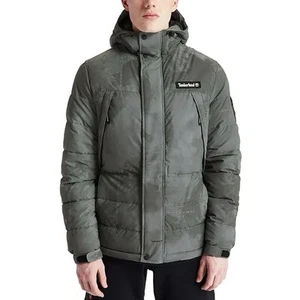NEW RARE Timberland Outdoor Puffer Jacket | Reflective Satellite Print Size S - Picture 1 of 12