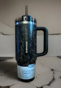 Stanley x Calia 30 oz Flowstate Iceflow Flip Straw Tumbler Black Serpent NEW - Picture 1 of 7