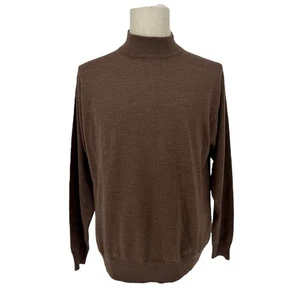 90s Y2K VTG Metropolitan View Brown Wool Turtleneck Sweater Mens M Retro Casual - Picture 1 of 5