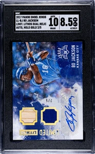 2017 Panini Diamond Kings Bo Jackson #LL-BJ Dual Relic Auto Gold SGC Autogramm 10 - Bild 1 von 2
