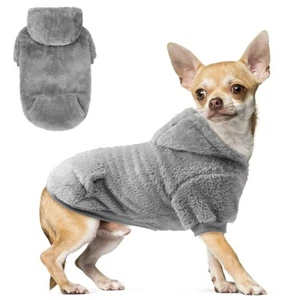 Fuzzy XS Dog Sweater/Hoodie for Chihuahua Puppy Doggie, Fleece Warm Dog Sweat... - Picture 1 of 8