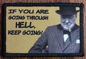 WWII Winston Churchill Morale Patch Tactical Military Army Hook Flag Badge USA - Picture 1 of 12