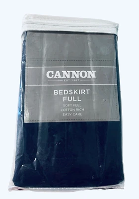 Falda de cama Cannon azul marino tamaño completo doble 15" mezcla de algodón/poliéster Foto 1 de 4