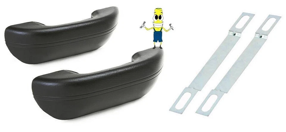 Empi Black Armrest for VW Bug / Beetle 1968-1972 Door Pad Handles With Brackets - Image 1 of 1