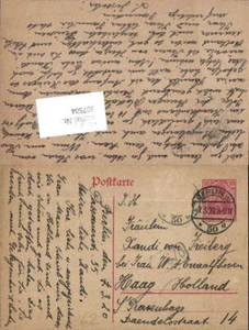 607504,Stempel Berlin n. Den Haag Holland 1920 - Picture 1 of 1