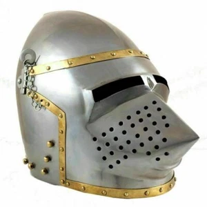 Halloween Medieval Bascinet Helmet Knight Wearable Pig Face Armor Helmet - Picture 1 of 3