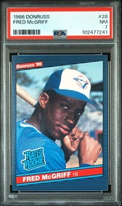 Fred McGriff 1986 Donruss #28 Rated Rookie (Blue Jays) PSA 7 NM HOF - Picture 1 of 2