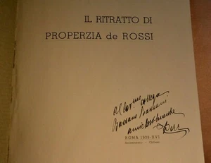 Cerroni: Il ritratto di Properzia de Rossi, 1938, scultrice, Bologna. autografo - Foto 1 di 2