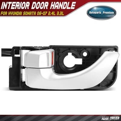Rear Driver Silver Interior Door Handle for Hyundai Sonata 2006-2007 2.4L 3.3L - Image 1 of 4