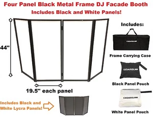 CedarsLink DJ Event Facade White/Black Scrim Metal Frame Booth +Travel Bag Case - Picture 1 of 7