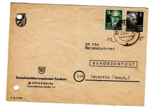 SBZ Behördenpost ZWICKAU - OELSNITZ mit 213 + 215; 7 - 12 - 50 - Picture 1 of 1