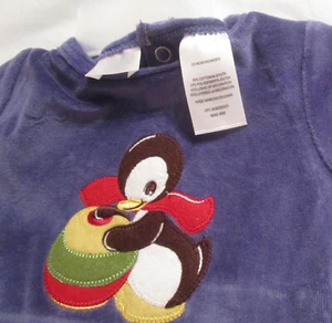 NWT Small Wonders Blue Christmas Sleep N Play with Santa Hat Penguin 0-3, 6-9 M - Picture 1 of 5