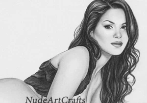Nude Woman ART PRINT of Original Drawing #200, Female Figurative Art - Picture 1 of 2