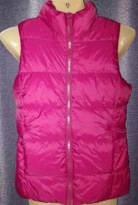 Girl’s Old Navy size L 10/12 Maroon Frost Free Puffer Vest Warm Fleece Lined - Image 1 of 4
