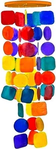 Bellaa Wind Chimes for Outside, Capiz Sea Glass Shells 27 inch Rainbow - Picture 1 of 7