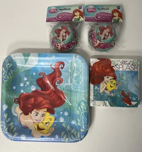 Vintage Disney Little Mermaid Birthday Party LOT Baking Cups,Napkins,Plates NIP - Picture 1 of 7