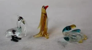 Bird Figurines Set of 3 Miniature Art Blown Murano Glass Ducks Birds Figurines - - Picture 1 of 1