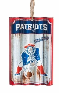 NFL New England Patriots Metal Corrugate Ornament, NEW - Picture 1 of 1
