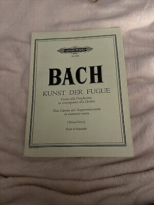 Bach Kunst Der Fugue Edition Peters No 218d Excellent Condition