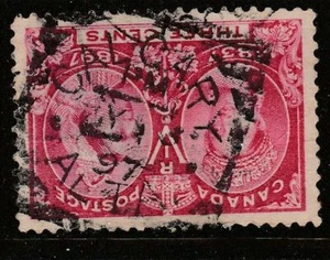 Canada CALGARY AL Squared Circle Queen Victoria 3c Jubilee 1897 - Imagen 1 de 1