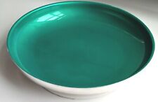Rare Vintage Oneida silversmith green Enamel  plate bowl  Dish Mid century