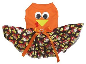 Cute Turkey Face Puppy Dog Dress Thanksgiving Small Pet Apparel Cat Clothes