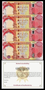 NEW 100,000 Iraqi Dinar 4 x 25k 2020-24 Authentic UV Passed UNC SHIP FROM CANADA - Picture 1 of 2