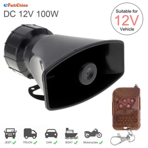 Sirena de advertencia de coche de 7 sonidos de 12 V con control remoto, altavoz de alarma para el hogar del vehículo - Imagen 1 de 12