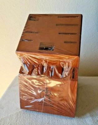 J A Henckels International 14 Slot Cherry Wood Knife Block Knife Holder - NEW - Image 1 of 4