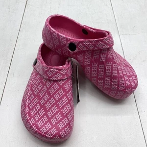 BeBe Girls Pink /White Bebe Logo Foam Clogs Youth Size M 13/1 NEW* - Picture 1 of 10