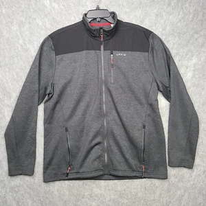 Orvis Bonded Mesh Jacket Mens Large Gray Hybrid Fleece Full Zip Outdoor Hiking - Picture 1 of 9