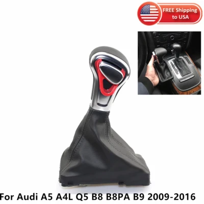5 Speed Gear Shift Knob with Dust Cover For Audi A5 A4L Q5 B8 B9 2009-2016 Foto 1 de 4