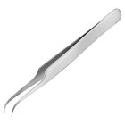 120mm curved stainless steel tweezers fine pointed tip bent nose ENGINEER PT-06 