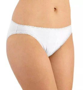Jenni Women's 1X Lace Trim Bikini Underwear Cotton Set Of 3 Panties White /Chai - Picture 1 of 9