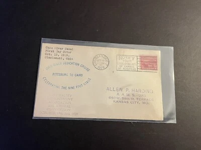 US 1929 FDC +Ohio River Canal #681 +Bi-Color Rubber Stamp Cachet +Slogan FD CXL - Image 1 of 2