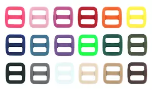 1/2 inch (13mm) 10 COLORED Wide Mouth Slip Lock Tri-Glide Slides (18 colors) - Picture 1 of 20