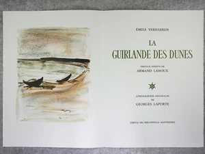  VERHAEREN. LA GUIRLANDE DES DUNES. DESSIN ORIGINAL DE GEORGES LAPORTE. 1966. - Picture 1 of 12