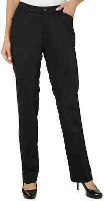 Lee Flex Motion Dress Pants Womens 14 Short Black Straight Leg Stretch NEW - Image 1 of 4
