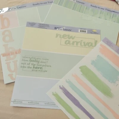 NUEVO Lote 4 escalas MME Transparencia 12x12" Color claro BEBÉ niño niña vintage Foto 1 de 4