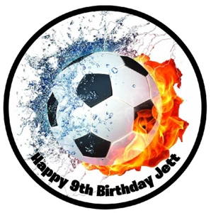 Soccer Ball 19cm round personalised cake topper edible image - Picture 1 of 1