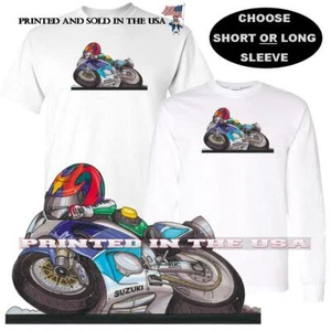 Suzuki Grand Prix Race Motorcycle Road Racer #2 Koolart Cartoon Art T Shirt - Picture 1 of 5