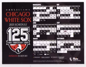 2025 Chicago White Sox Official Magnetic Schedule 125th Anniversary SGA 30.03.25 - Bild 1 von 1