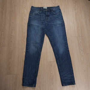 The Stronghold Relaxed Tapered Jeans Men 34x34(32) Blue Selvedge Button Fly - Picture 1 of 12