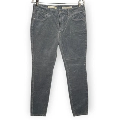 Calça skinny Anthropologie Pilcro veludo cintura alta TAMANHO 30 cinza azul - Imagem 1 de 4