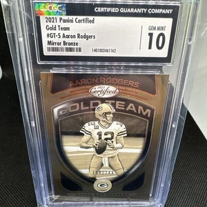 2021 Panini Certified -Gold Team Aaron Rodgers GT-5 Mirror Bronze 198/249 CGC 10 - Picture 1 of 11
