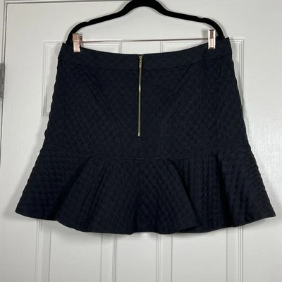 Falda Worthington para mujer negra línea A estampada dorada cremallera trasera talla 14 Foto 1 de 3