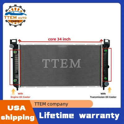 34'' 2370 Radiator Fit Chevy Silverado 1500 2500 Suburban Tahoe 4.8 5.3 6.0L - Image 1 of 4