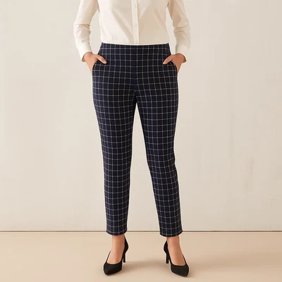 Chico’s Juliet Ankle Pants Women’s 1.5 US 10 NWT Black White Windowpane Stretch - Image 1 of 4