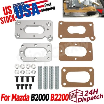 Carburetor Adapter Kit For Mazda 11/84-93 B2000 87-91 B2200 Carb Plate & Gasket - Image 1 of 4